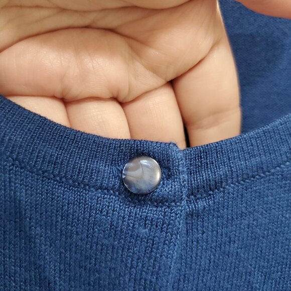 Kenneth Cole New York Women's Blue Button Front Long Sleeve Knit Cardigan Size S - Picture 2 of 4